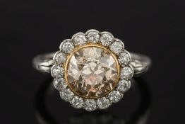 A yellowish brown diamond and diamond ci