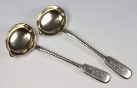 A pair of Imperial Russian silver fiddle