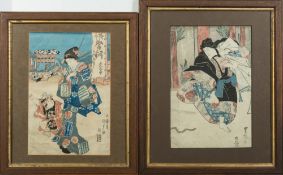 After Utamaro a wood block print: depict