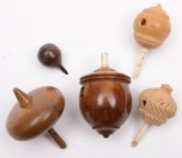 A 19th century turned boxwood spinning t
