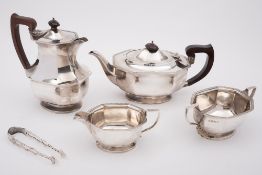 A George V silver four-piece tea service