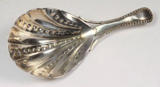 A  silver caddy spoon, maker WB: the she
