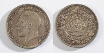A George V crown: crown in wreath, 1930.