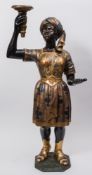 A 19th century carved hardwood and polyc