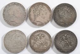 Three George III crowns: 1818,1819,1820.