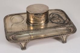A George V silver desk stand, maker Hawk