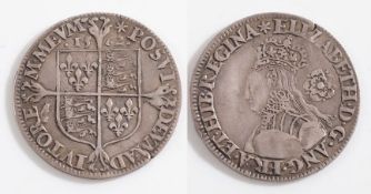 An Elizabeth I sixpence: milled coinage,
