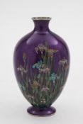 A Japanese cloisonne vase: of ovoid form