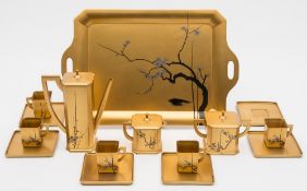 An early 20th century Japanese gilt lacq
