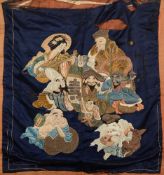 A Japanese silk work panel: depicting va