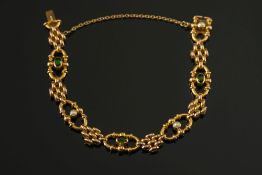 A 15ct gold, green tourmaline and seed p