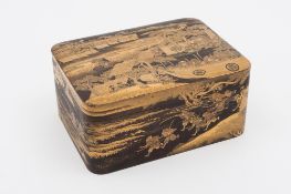 A fine Japanese gold lacquer rectangular