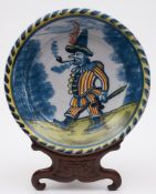 A rare English delftware blue-dash charg
