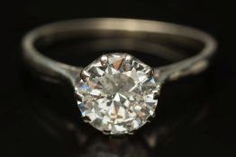 A diamond single-stone ring: with round