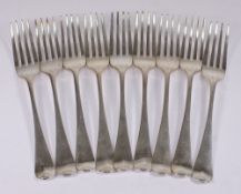 A set of five George III Old English tab