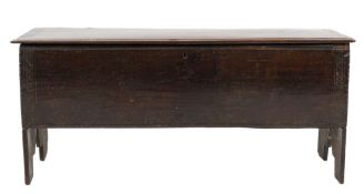 An 18th Century oak rectangular coffer:,