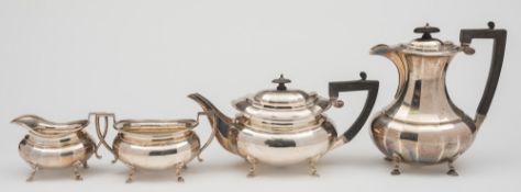 A George V silver four-piece tea service