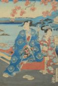 After Fusatane, a wood block print: depi