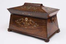 A Regency rosewood and mother-of-pearl i