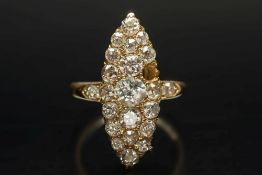 A late 19th century gold and diamond mou