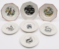 A group of seven 'Flora and Fauna' child