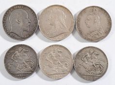 Two Victoria crowns: 1887, 1900 and an E