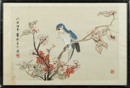 A Japanese wood block print on rice pape