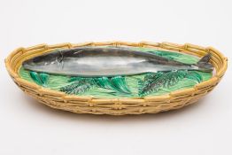 A George Jones Majolica fish dish and co