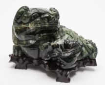A large Chinese polished hardstone model