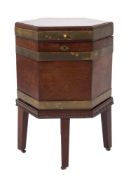 A George III mahogany and brass bound he