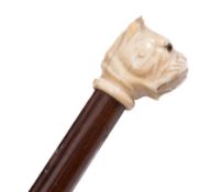 A Victorian rosewood and ivory walking s