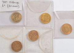 A Victorian half sovereign: 1859, anothe