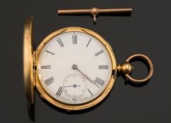 An 18ct gold key wound detached lever hu