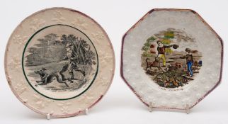 Two 'Flora and Fauna' child's plates: of