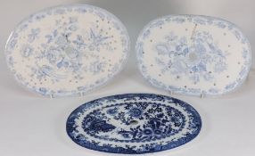 A Copeland pottery drainer and two other
