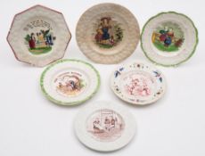 A group of six 'Family' subject plates: