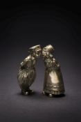 A pair of Continental silver novelty con