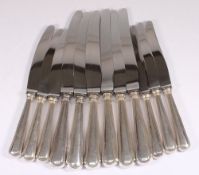 A set of six Danish silver handled table