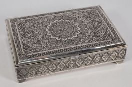 An Indo- Persian silver box: of rectangu