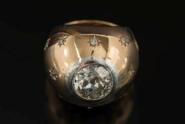 A diamond mounted 'bombe' cluster ring: