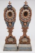 A pair of Italian carved and painted wor