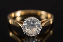 A diamond single-stone ring: with circul