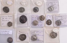 A collection of Roman coins: various emp