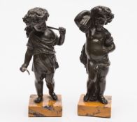 A pair of 19th century French bronze put