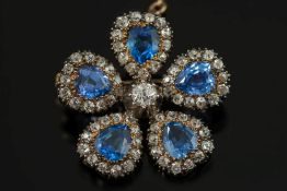 A late 19th century gold, silver, sapphi