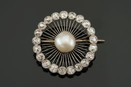 An early 20th century pearl and diamond