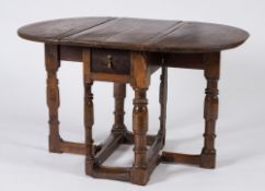 A 17th Century and later oak gateleg tab