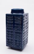 A Chinese blue-glazed vase, Cong: the sq