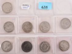 Seven George IV half crowns: 1820, 1821,