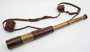 A Mark IV leather cased three draw signal telescope by R & J Beck, London,